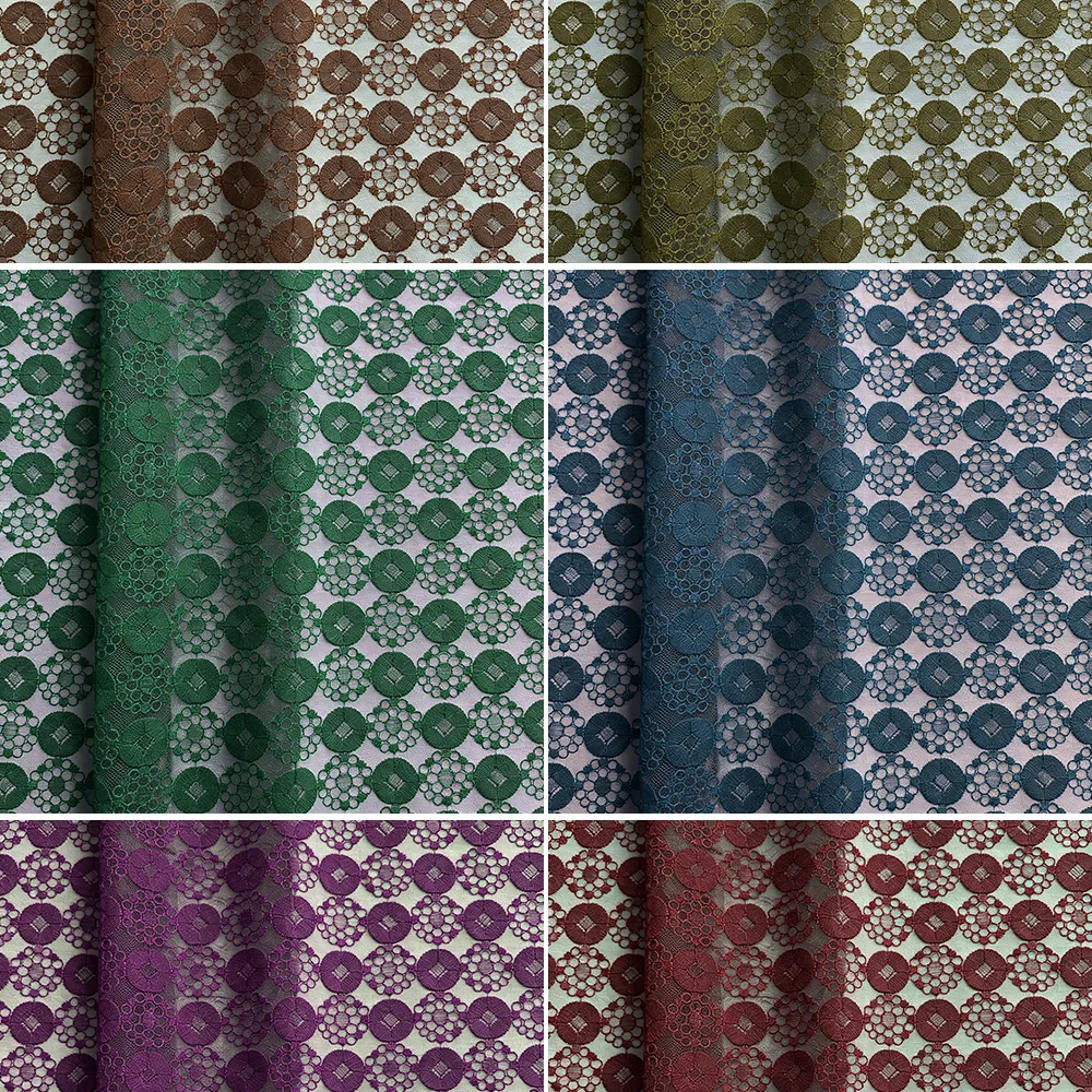 YX1024 Customer's Luxury Brand Logo Embroidered Tulle Fabrics 300 Yards of 3-Day Pattern Custom Embroidered Mesh Fabric