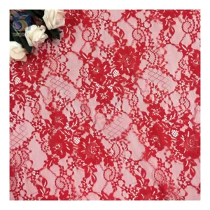 YX2600 Personalized Wholesale Price Chantilly Lace Fabric Eyelash Woman Red Lace Dress Fashion Lace Fabric