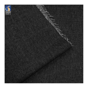 YX2647-1 Black Denim Fabric Stretch Woven Textile Wholesale for Jeans Pants Jackets and Garment Manufacturing