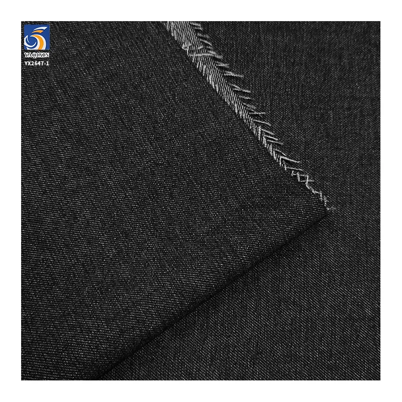 YX2647-1 Black Denim Fabric Stretch Woven Textile Wholesale for Jeans Pants Jackets and Garment Manufacturing