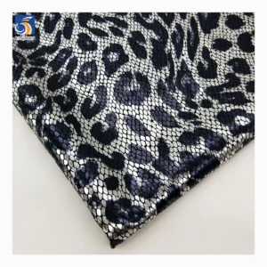 YX787 Wholesale Popular Knitted 95% Polyester 5% Spandex Four-Way Stretch Snake Leopard Print Gold Foil Print Fabric