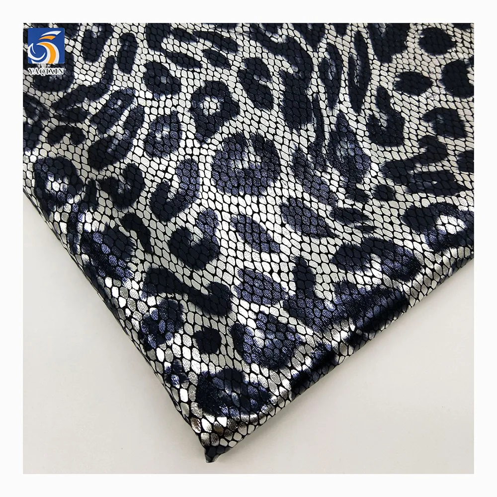 YX787 Wholesale Popular Knitted 95% Polyester 5% Spandex Four-Way Stretch Snake Leopard Print Gold Foil Print Fabric