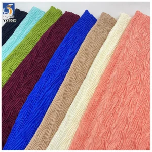 YX607 High Quality 110gsm 100 Nylon Chiffon Crepe Wrinkled Fabric for Women's Fashion Dresses Bags Jackets