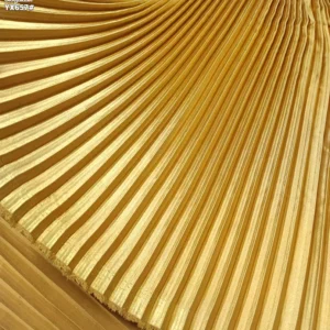 YX657-1 Gold Polyester Shiny Satin Party Dress Fabric by the Yard Soft Customized Shiny Pleated Satin Fabric