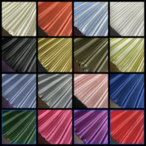 Golden Polyester Shiny Accordion Pleated Satin Fabric High-End Opaque Dress Duchess Satin Like Silk Fabric