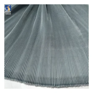 YX929-1 Multicolor Custom Designs Satin Pleated Dress Apparel Fabric Woven Soft 100 Polyester Elastic Satin Pleated Fabric