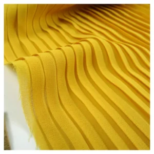 CF22 Wholesale 100% Polyester Pleated Chiffon Crepe Fabric Eco-Friendly Textile Material for Garments Pleated Style