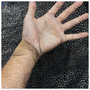 YX246 High Quality Non-Falling 100% Polyester Tulle Silver Glitter Mesh Fabric for Wedding Party Dresses