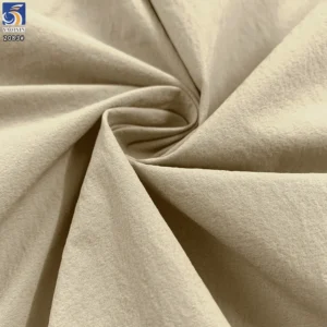 YX2083 180gsm Nylon Spandex 4 Way Stretch Crinkle Fabric for Light Outdoor Jackets Pants and Trench Coats