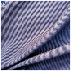 YX210 Plain Dyed 280gsm Horizontal Pinstripe 98 Cotton 2 Spandex 21 Wale Stretch Corduroy Fabric for Women Trousers