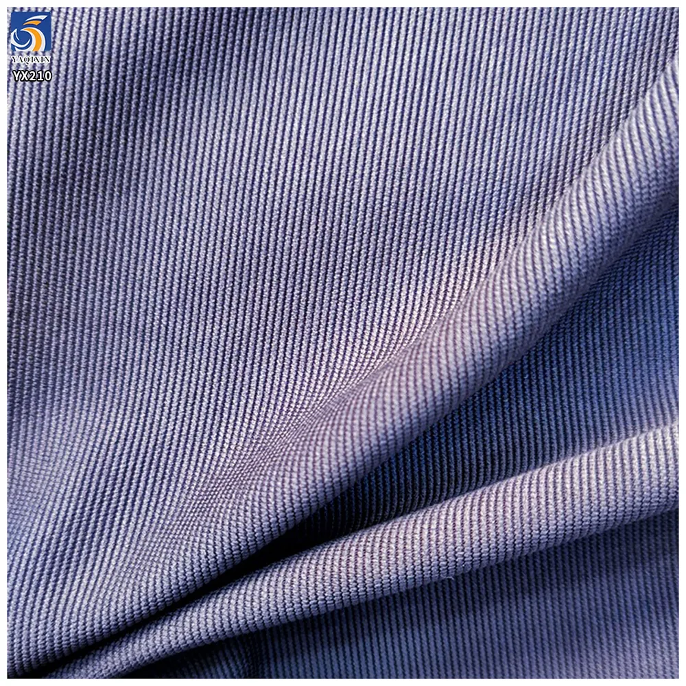 YX210 Plain Dyed 280gsm Horizontal Pinstripe 98 Cotton 2 Spandex 21 Wale Stretch Corduroy Fabric for Women Trousers