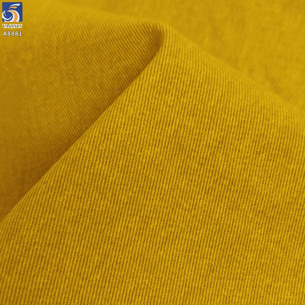 A8881 16*12 280g Top Quality Cotton Twill Fabrics for Shirts Woven Washed Earthy Yellow 100% Cotton Twill Clothing Fabric