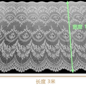 YX586 Readymade French Wide 1.5m Eyelash Lace Fabric Polyester Home Textile Curtain Eyelash Lace Fabrics