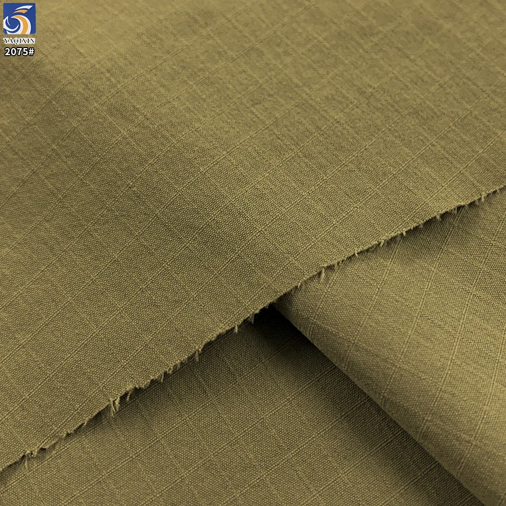 YX2075 145gsm 75D 85% Nylon 15% Spandex 4 Way Stretch Matte Double Line Grid Outdoor Fabric for Jackets and Pants