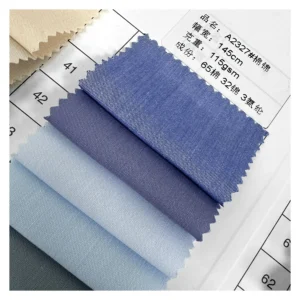 A2327 115gsm 65% Cotton 35% Nylon 3% Spandex Fabric Summer 50*40  Soft Feel Stretch Poplin Plain Cotton Fabric