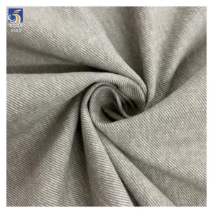 A8883 10*10 310g Factory-Made China Heavy Weight Washed Light Gray Twill Cotton Fabric for Jacket Shirt Garments