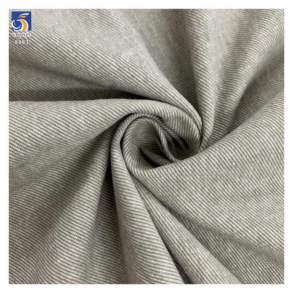 A8883 10*10 310g Factory-Made China Heavy Weight Washed Light Gray Twill Cotton Fabric for Jacket Shirt Garments