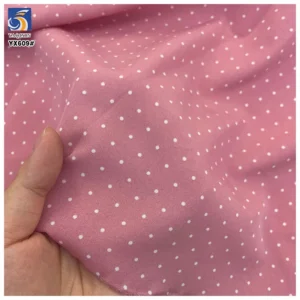 YX609 New Arrivals Christmas Red Chiffon Fabric Poly Small White Dots Chiffon Fabric for Dress Home Textiles