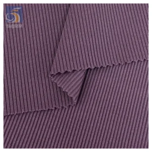 Hot Stripe Jacquard Knit Stretch Spandex Modal Cotton Blended Fabric Wholesale 2X2 Rib Knit Fabric for Winter Clothing