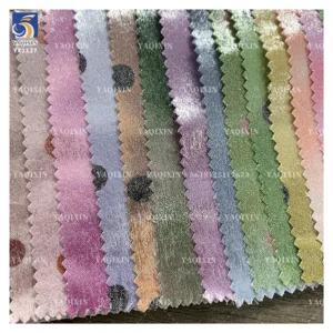 YX1137 120gsm Hot Stamping Gradient Lustrous Black Polka Dots Fabric 2 Yards Stretch Knit Women's Clothing Dots Fabric