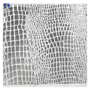 YX494 2024 New Fabric Laser Gradient Polyester Spandex Stretch Shiny Fabric Crocodile Pattern Clothing Luggage Dress Fabric