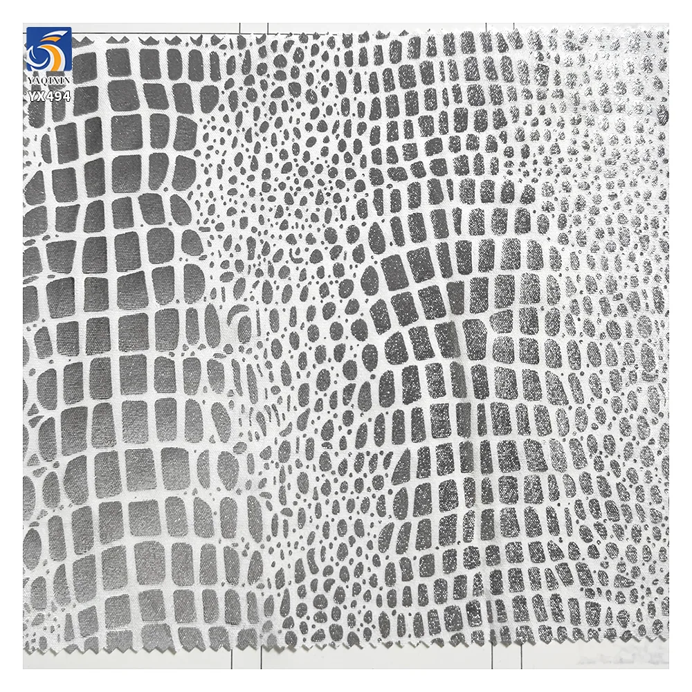 YX494 2024 New Fabric Laser Gradient Polyester Spandex Stretch Shiny Fabric Crocodile Pattern Clothing Luggage Dress Fabric