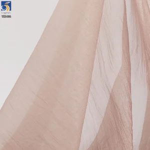 YX1491 10D*20D 25gsm 52% Polyester 48% Nylon Lightweight Crinkle Organza Fabric Soft Sheer Textile for Womens Dresses Kidswear