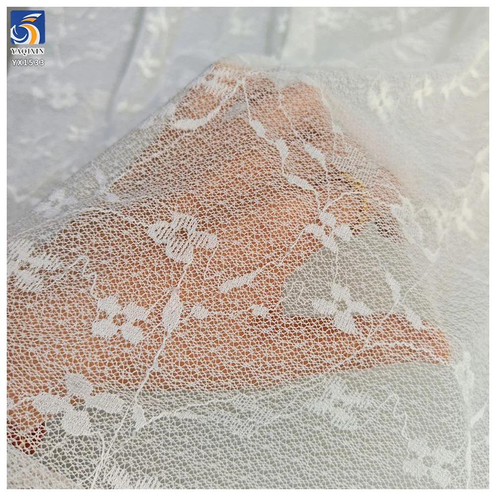 YX1533 Lightweight Floral Jacquard Mesh Lace Fabric for Women's Fashion Garments and Dress Making
