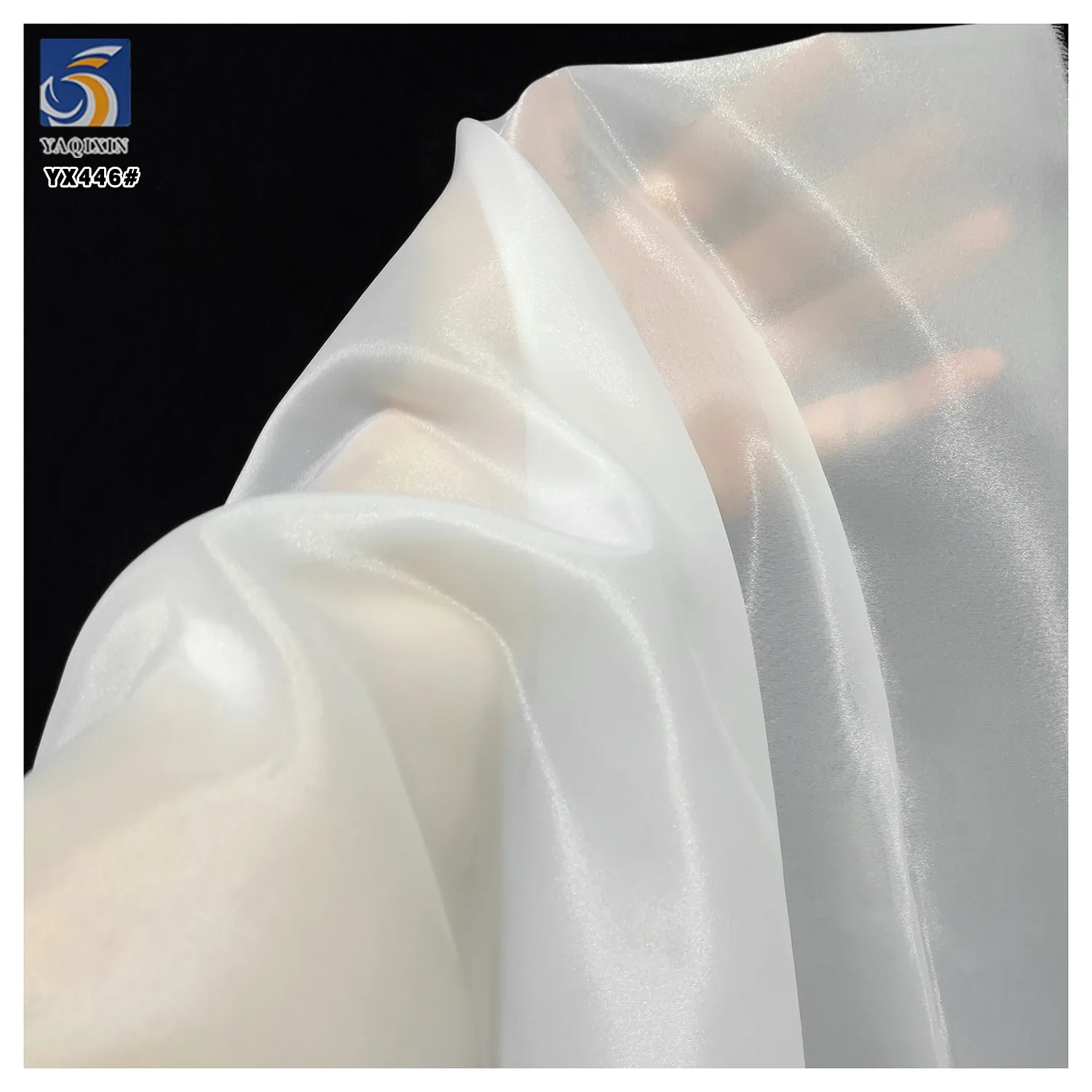 YX446 High Quality High Density Thickened 70 Gsm Polyester White Organza Fabric for Model Catwalk Dress