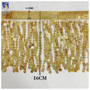 YX594 Hot Selling New Design Stage Garment Accessories Embroidery Sequins Trimmings Tassel Sequins Lace Trim