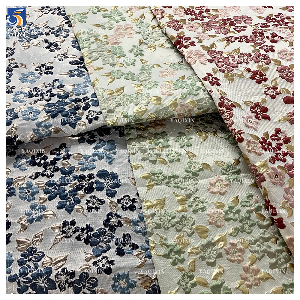 YX1164 180gsm Woven 100% Polyester 3D Jacquard Brocade Fabric Latest Woman Dresses for Clothing