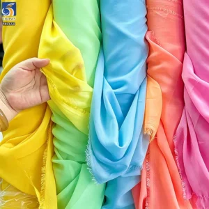 YX1650 100D Polyester Chiffon Fabric High Quality Anti Wrinkle Good Drape Georgette for Clothing Scarf Hijab Wedding Dress