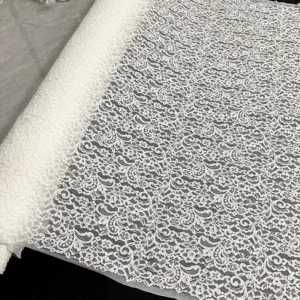 YX1487 160X150CM 70 Cotton 30 Nylon Eyelash Lace Fabric Corded Floral Textile for Women Dresses and Tops