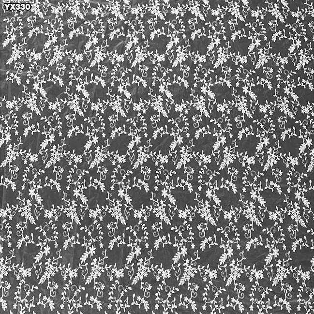 YX330 Lolita Wholesale Prices 100 Polyester White Milk Silk Water Soluble Lace Organza Embroidery Fabric