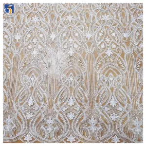 YX1277 Noble and Luxurious Water-Soluble Embroidered Wedding Dress Fabric Bridal Tulle Competitive Prices Wedding Lace Fabric