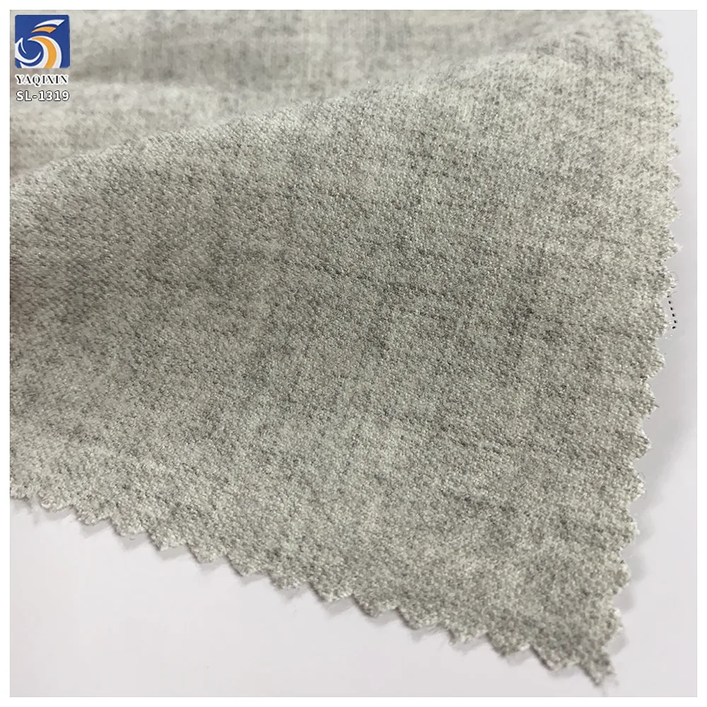 SL1319 280g Wholesale 65% Cotton 30% Polyester 5% Spandex Gray Brushed Stretch Suit Fabric Woman Suit Pant Stretch Fabric