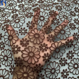 YX1022 300 Yards of Custom Patterned and Embroidered Polyester Mesh Fabrics 3-Day Custom Design Embroidered Mesh Fabrics