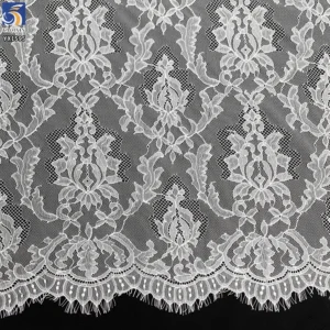 YX1595 280GSM Thick Eyelash Lace Fabric Dense Floral Mesh for Wedding Dresses Bridal Gowns and Formal Wear