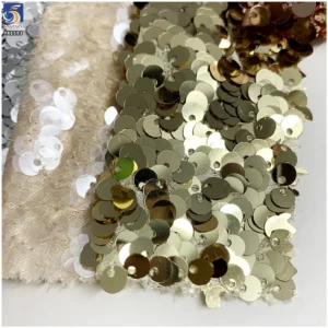 YX1593 130cm 600gsm Heavy Sequin Fabric 5MM Dense Shiny Sequins Knitted Textile for Gowns Dresses and Stage Fashion