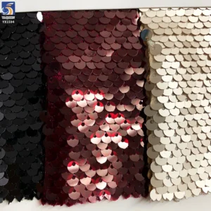 YX1594 Fish Scale Sequin Fabric 5MM Dense Shiny Sequins for Dresses Gowns Stage Wear and Fashion Apparel