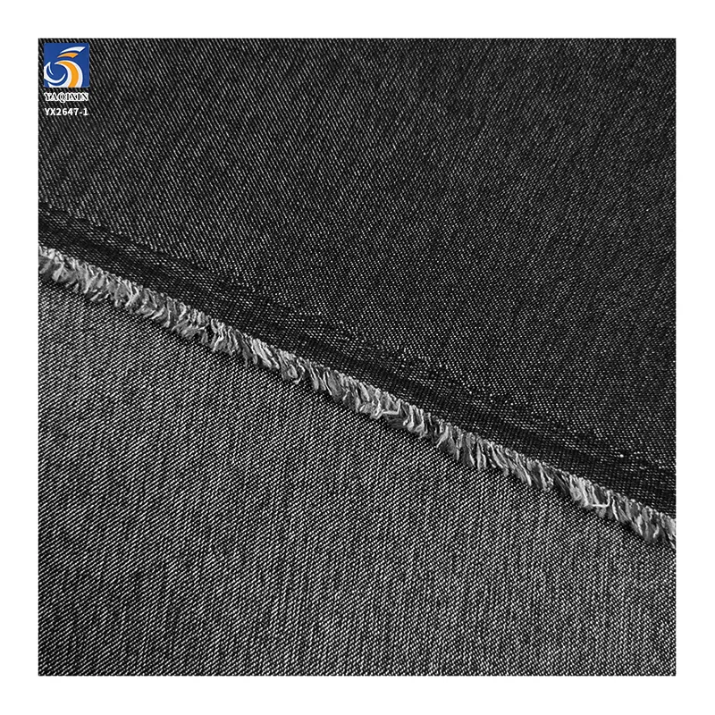YX2647-1 Black Denim Fabric Stretch Woven Textile Wholesale for Jeans Pants Jackets and Garment Manufacturing