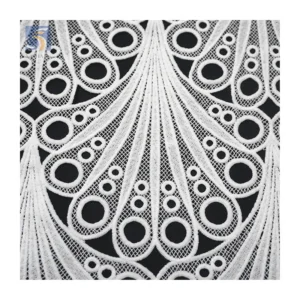 YX2439-1 White Embroidery Water Soluble Lace Fabric African Guipure Lace Fabric for Wedding Dress