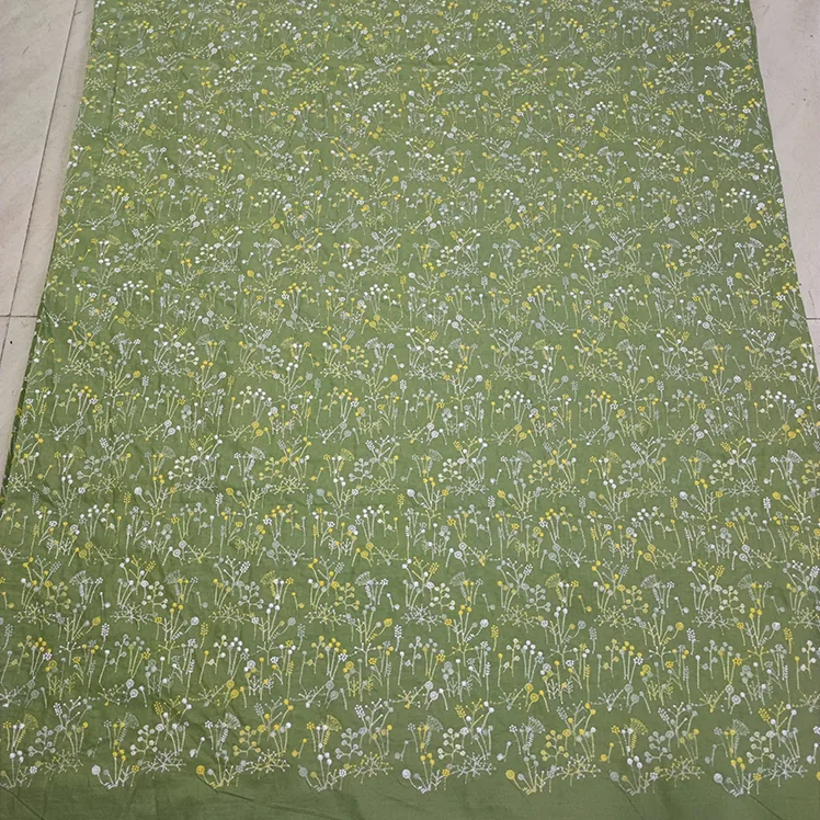 YX706 High Fashion Italian Style Small Florals Embroidered Fabric 30 Linen 70 Cotton Ramie Cotton Embroidery Fabric Florals