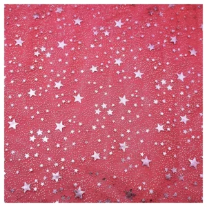 2025 Christmas Party Decoration Tulle Fabric Cute Stars Design Printed Mesh Tulle Fabric