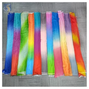 YX2088 Premium Polyester Soft Ombre Silk Chiffon Fabric Rainbow Digital Print Fabric Gradient