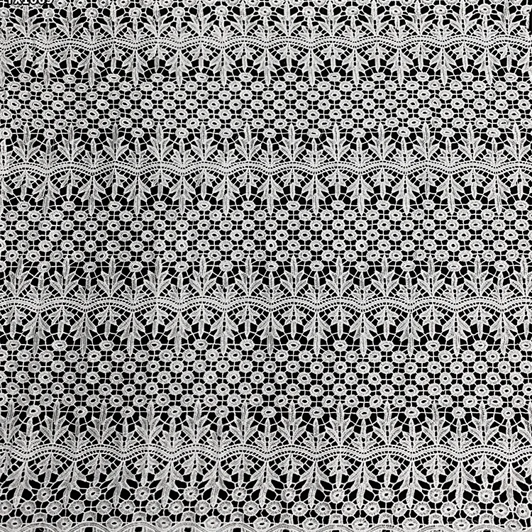 YX1069 African Milk Silk Poly Embroidery Cord Lace Water-Soluble Fabric Glossy Floral Embroidered Dress Lace Fabric for Women