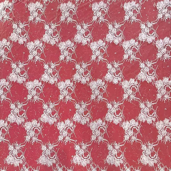 YX917 Heavy Embroidery 3D Rose Flowers Water-Soluble Lace Fabric Wedding White Eyelash Lace Fabric With 3D Pearl Sequins
