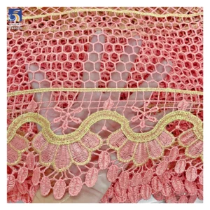 YX1079 Lowest Price on the Entire Network Multi-Colored Polyester Milk Silk Flowers Lace Embroidered Fabric Ethnic Style