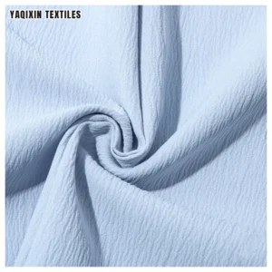 YX70# White Soft Airflow Crinkle Cey Crepe Fabric for Clothing Polyester Spandex 4 Way Stretch Crepe Fabric