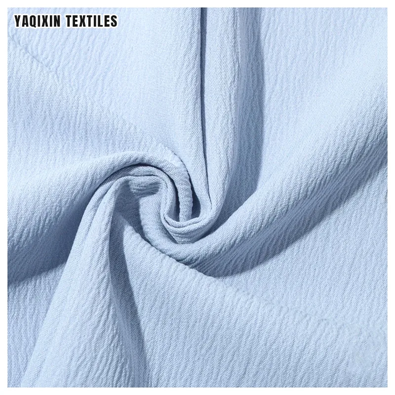 YX70# White Soft Airflow Crinkle Cey Crepe Fabric for Clothing Polyester Spandex 4 Way Stretch Crepe Fabric